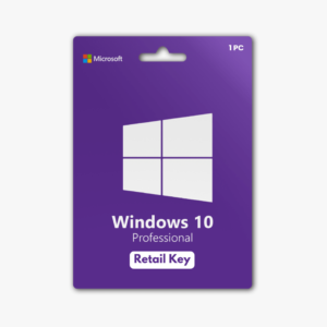 Windows 10 Pro | Retail Key - Packaging Image, Purple Background, Single PC License